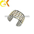 Cz pedras bracelete de aço inoxidável com chapeamento de ouro